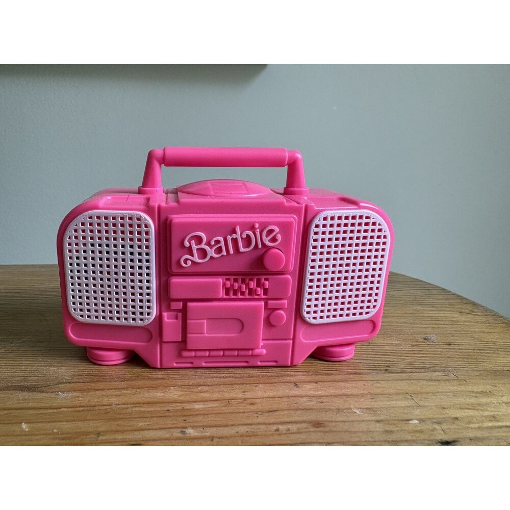 Vintage Barbie 1991 Rappin Rockin Neon Hot Pink Boombox Radio Toy WORKS!!